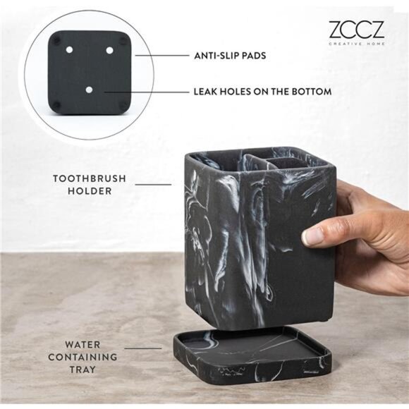 Toothbrush Holder, Marble Look, Electric Toothbrush Organizer - Picture 5 of 7